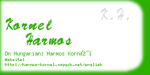 kornel harmos business card